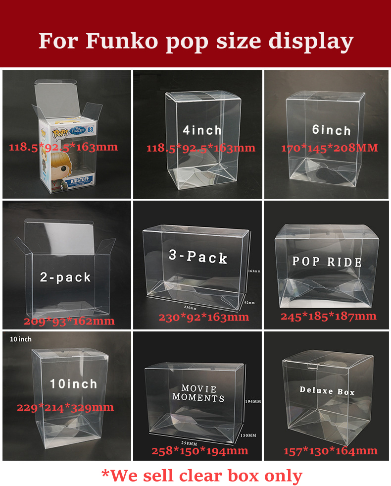 Funko Pop Protector - Caixa transparente transparente para momentos de