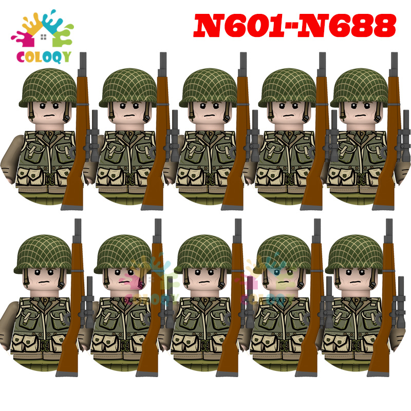 Lego Minifigure Holder - Crianças brinquedos ww2 10 pçs/set N601-N688