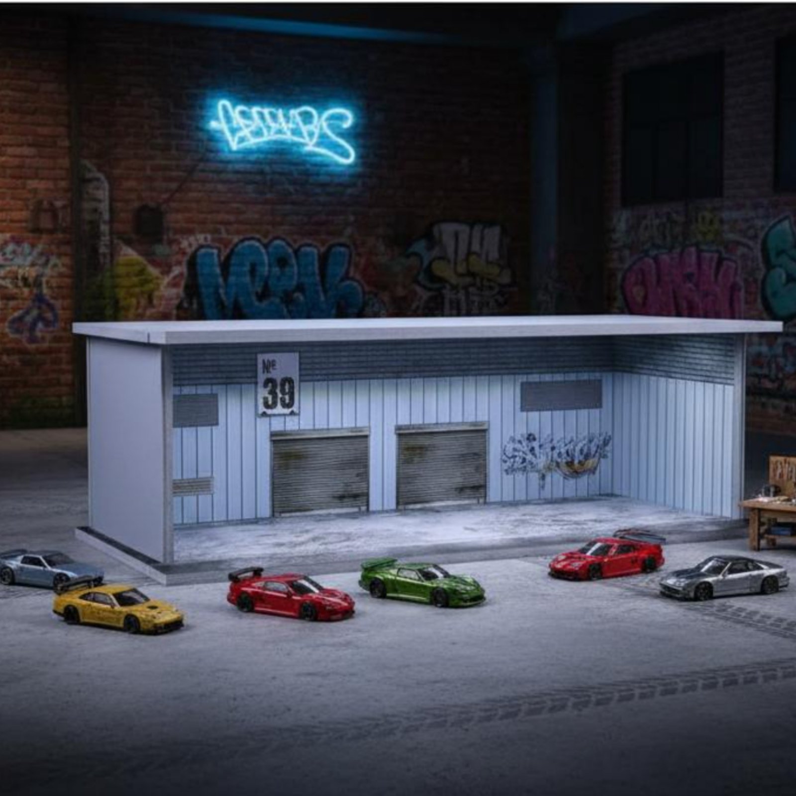 Display Case Acrylic - Modelo de Garagem de Estacionamento Graffiti