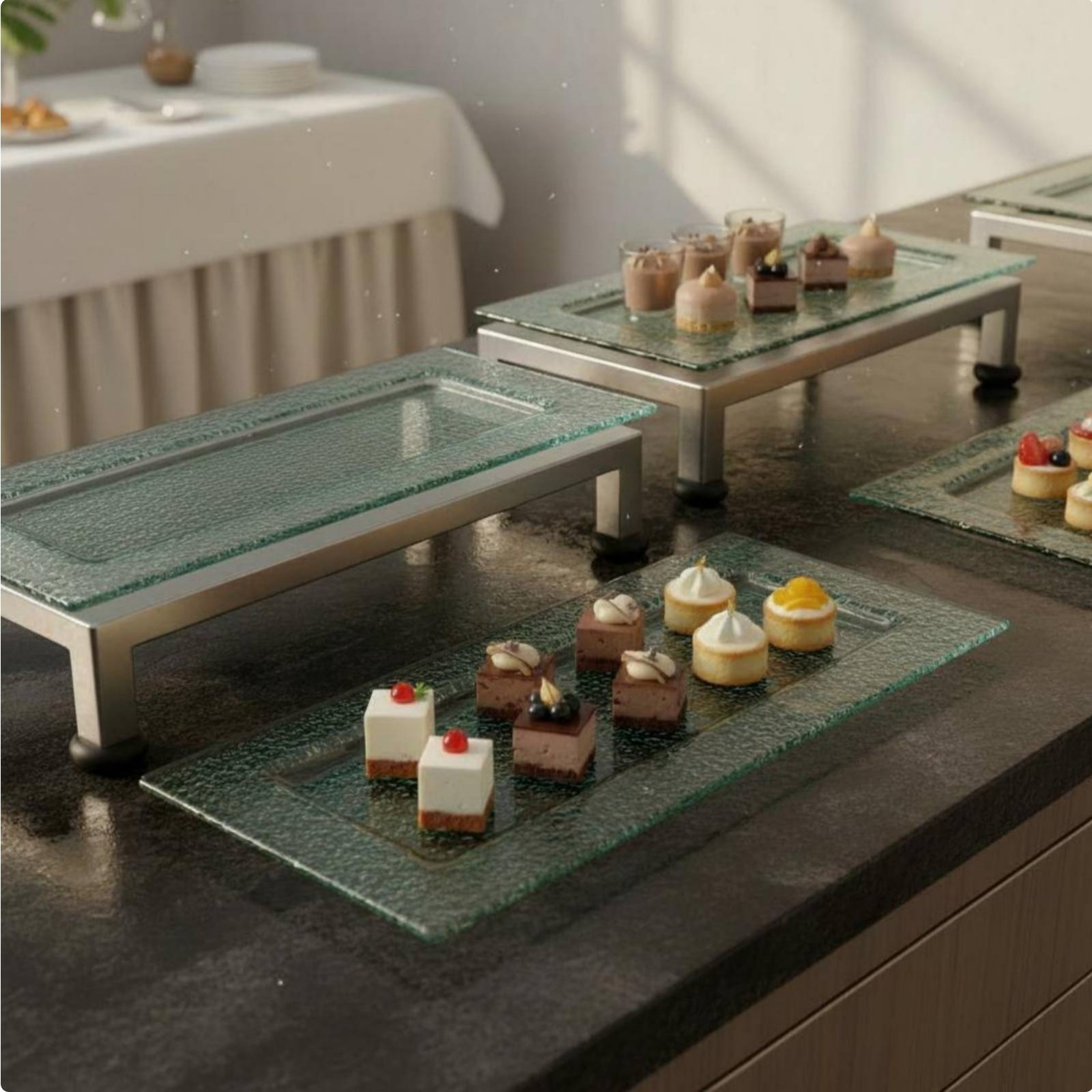 Display Risers Set - Suporte de Servir de 3 Camadas
