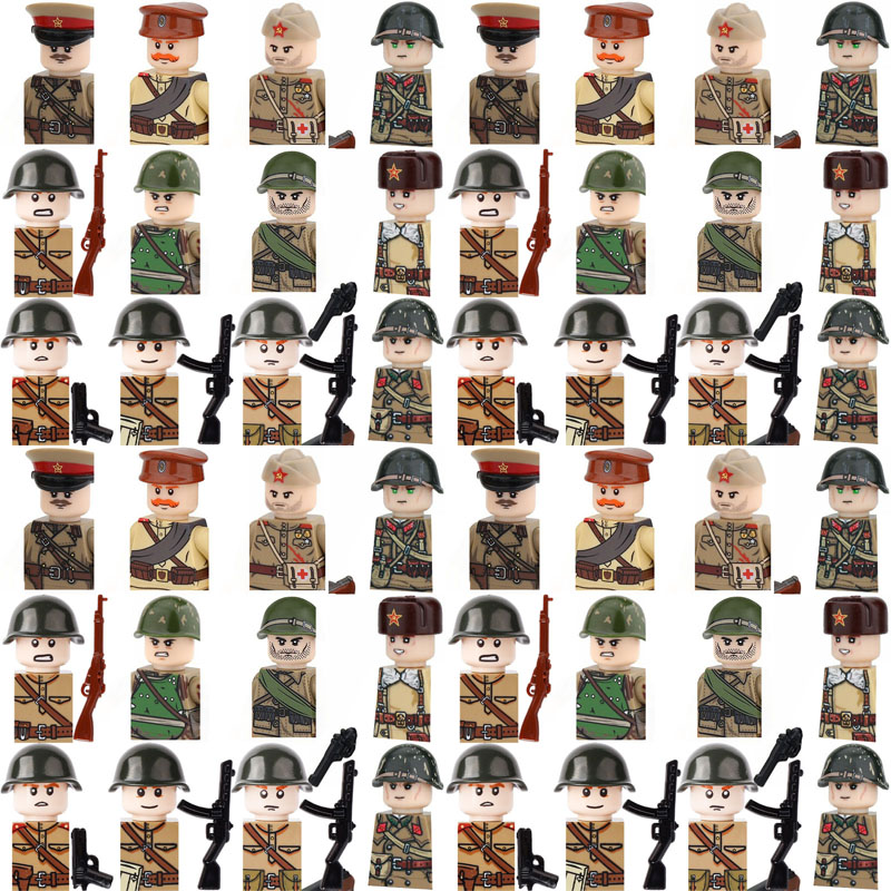 Lego Minifigure Holder - Figuras de Soldados Soviéticos MOC, Blocos