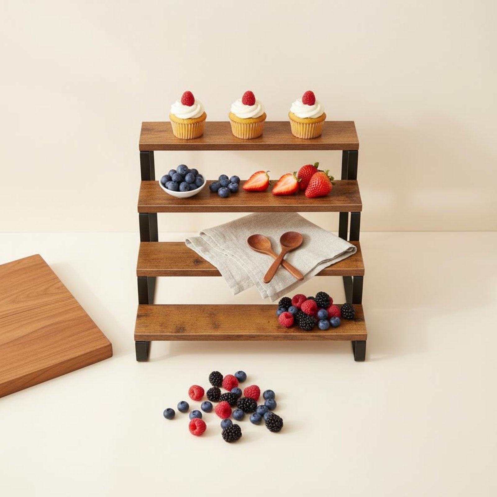 Display Risers Set - Suporte de Exibição de 4 Níveis,