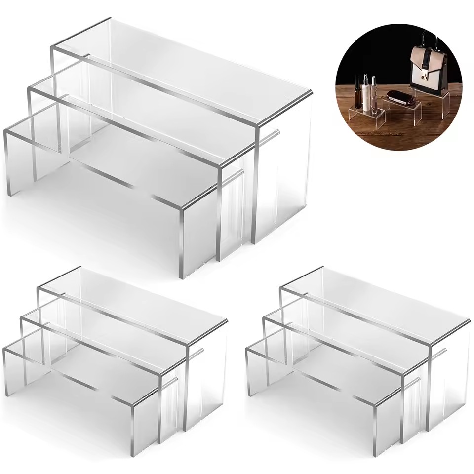 3/6/9/12pc acrílico transparen - Display Risers Set avaliação e preço