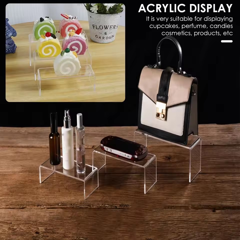 3/6/9/12pc acrílico transparen - Display Risers Set avaliação e preço