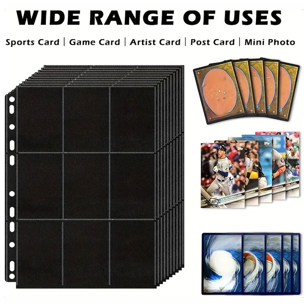 Pacote com 10 páginas pretas p - Trading Card Binder avaliação e preço