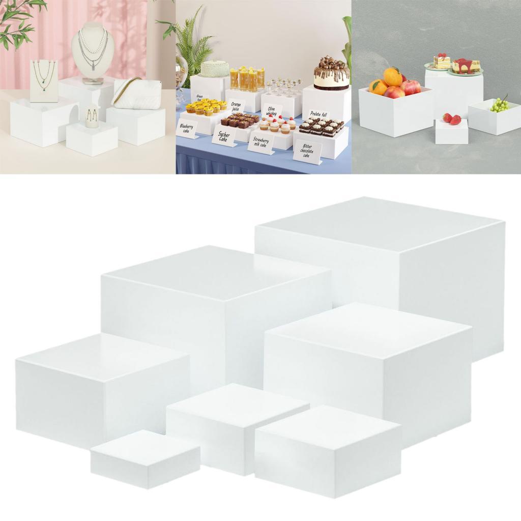 7 peças acrílico cubo caixa de - Display Risers Set avaliação e preço