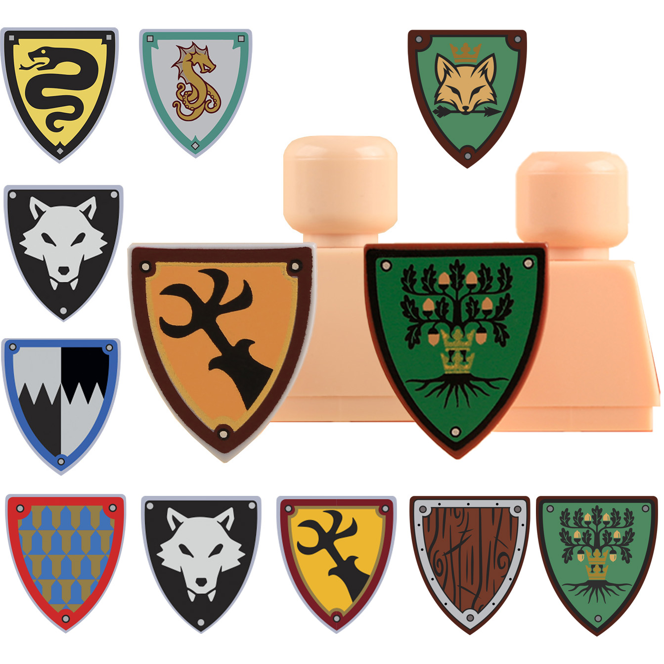 MOC Cavaleiros Medievais Escud - Lego Minifigure Holder avaliação e preço
